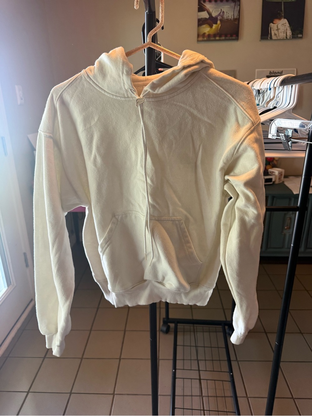 Fabletics Cream Zip-Up Hoodie